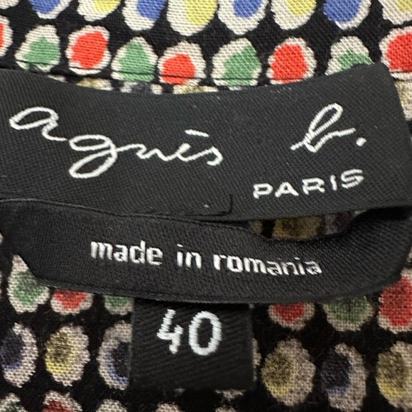 Agnes B. Floral Pattern Short Sleeve Shirt Dress with Pockets Multicolor Sz 40/L - Picture 2 of 8